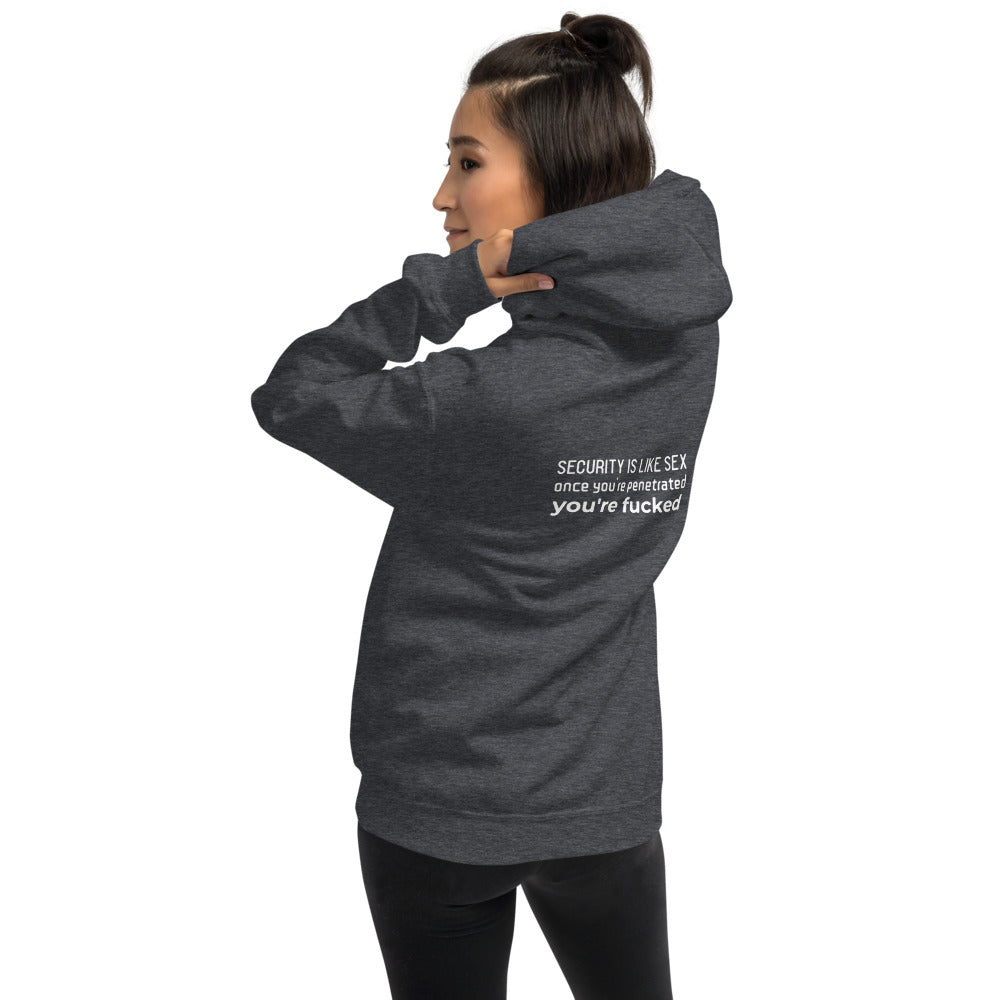 Security is like sex, once you're penetrated, you're fucked - Unisex Hoodie by DarkByteGear