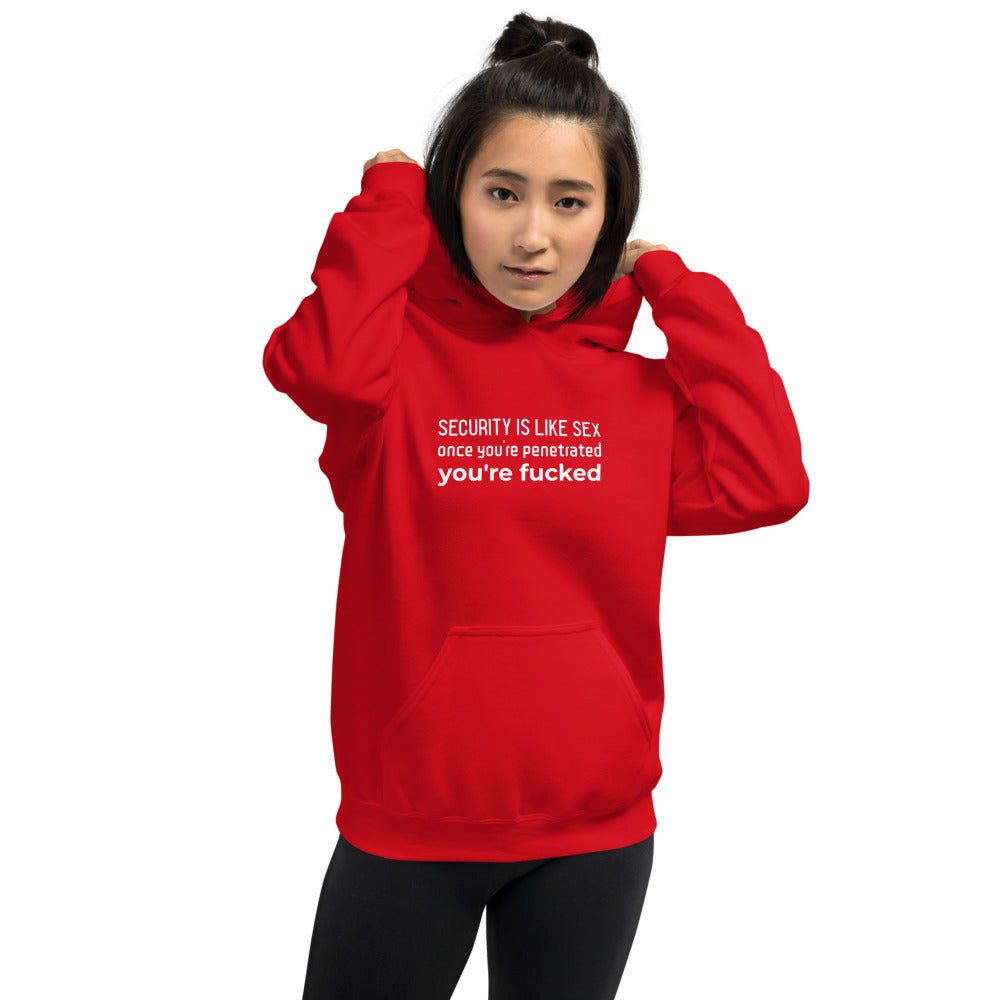 Security is like sex, once you're penetrated, you're fucked - Unisex Hoodie by DarkByteGear