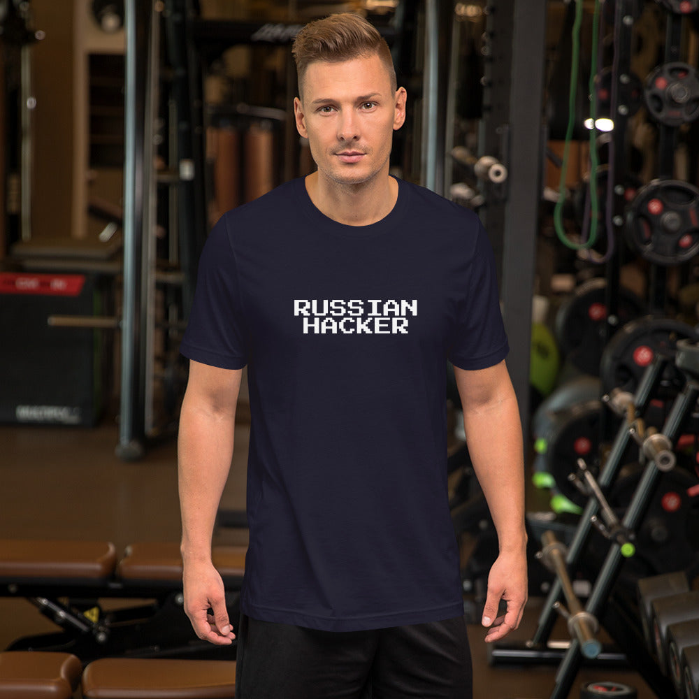 Russian Hacker - Short-Sleeve Unisex T-Shirt (white text) by DarkByteGear