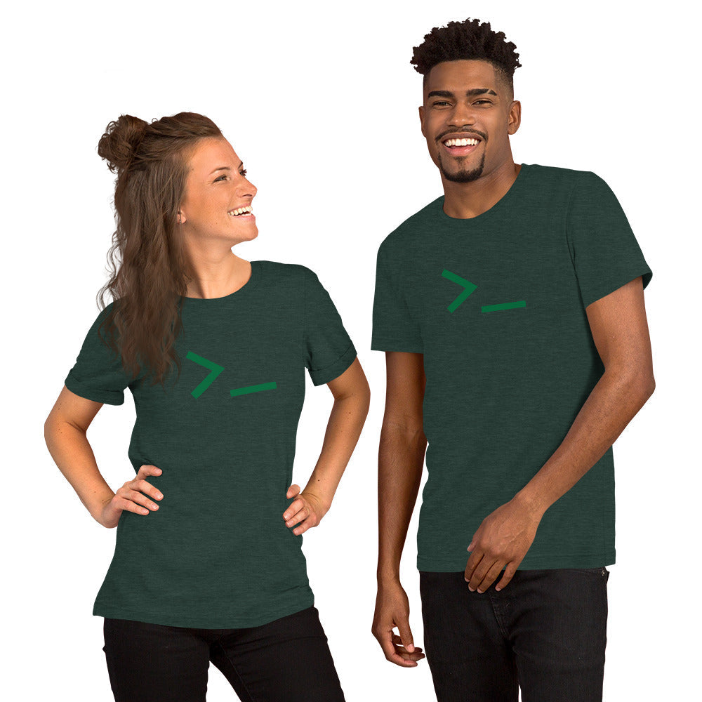Command Line - Short-Sleeve Unisex T-Shirt (Green text) by DarkByteGear