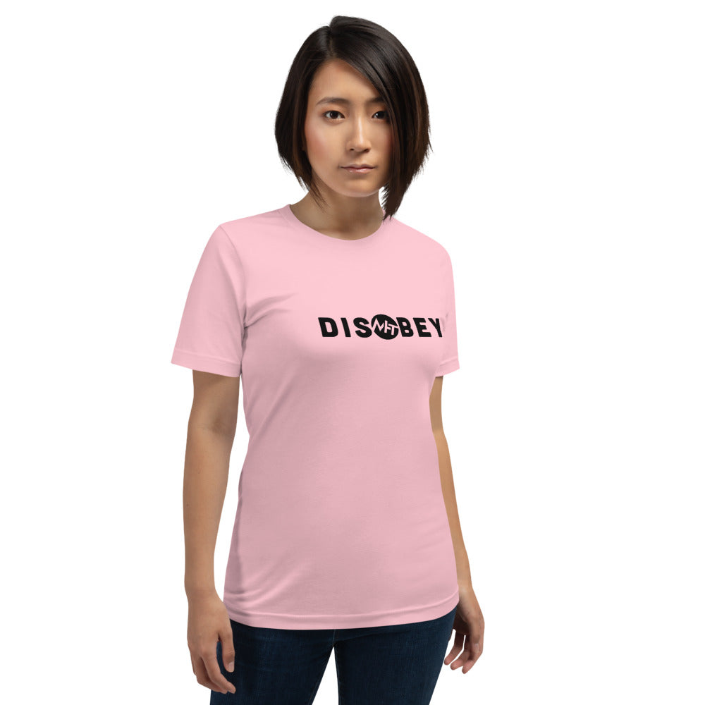 Disobey - Short-Sleeve Unisex T-Shirt (black text) by DarkByteGear