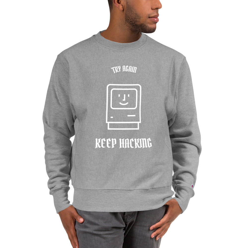 Keep hacking - Champion Sweatshirt by DarkByteGear