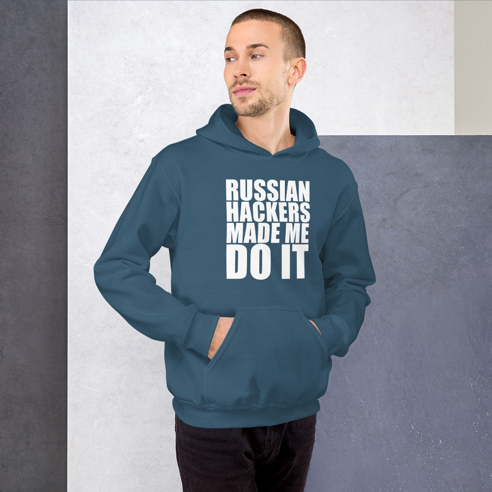 Russian hackers - Unisex Hoodie (white text) by DarkByteGear