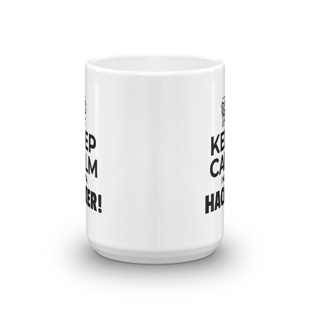Keep Calm I'm a hacker! - Mug (black text) by DarkByteGear