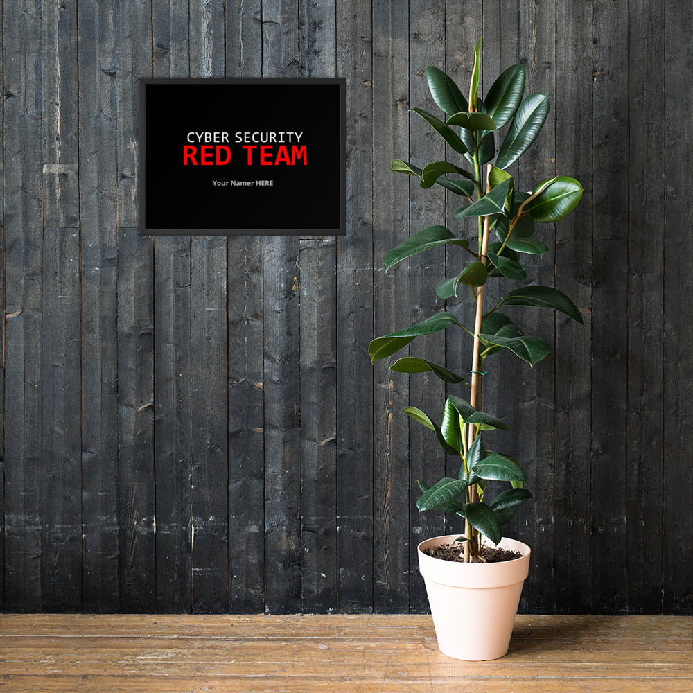 Custom Cyber Security Red team - Framed poster by DarkByteGear