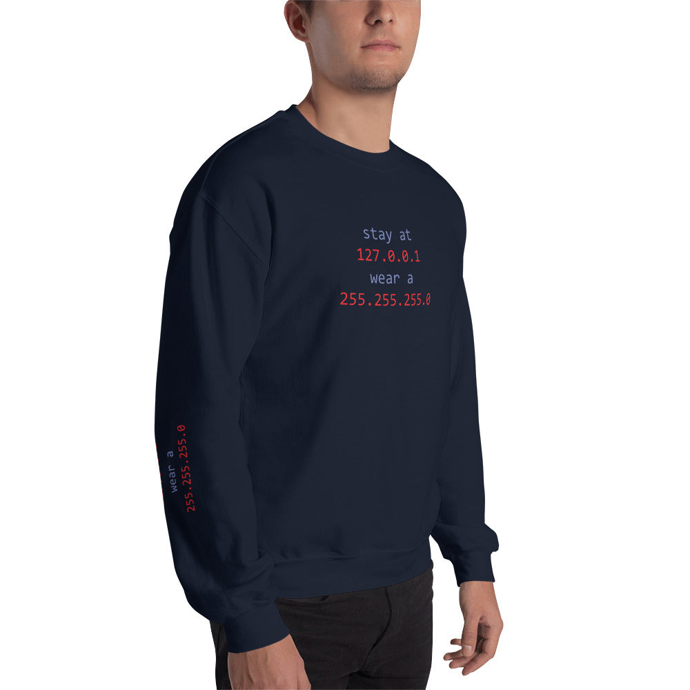 stay at at home, wear a mask v1 - Unisex Sweatshirt (with all side designs) by DarkByteGear