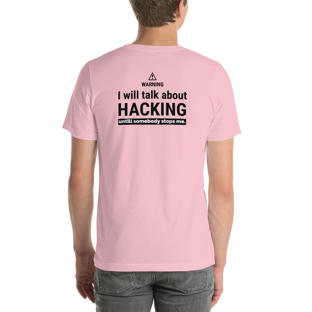 I will talk about HACKING - Short-Sleeve Unisex T-Shirt (black text) by DarkByteGear