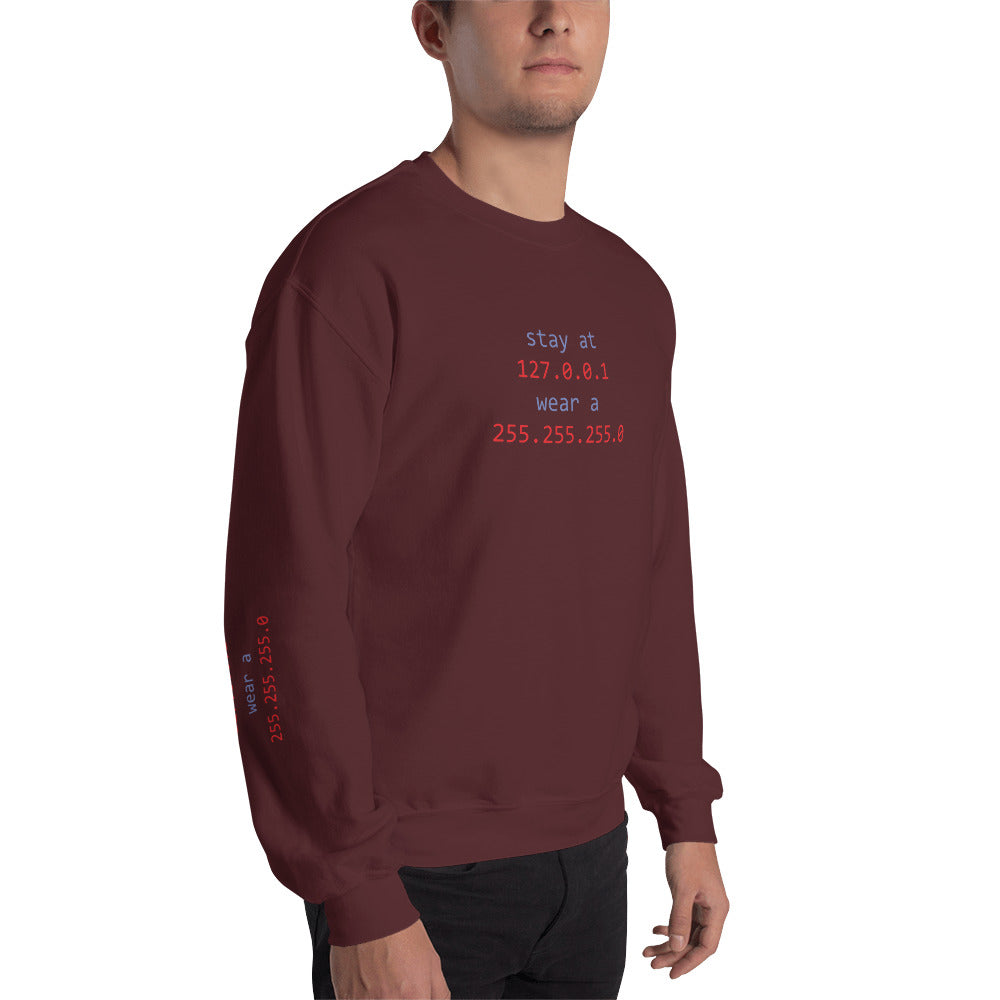 stay at at home, wear a mask v1 - Unisex Sweatshirt (with all side designs) by DarkByteGear