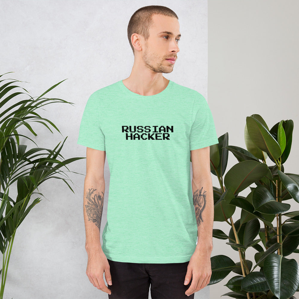 Russian Hacker - Short-Sleeve Unisex T-Shirt (black text) by DarkByteGear