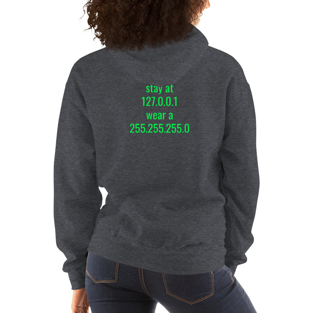 stay at at home, wear a mask - Unisex Hoodie (with back design) by DarkByteGear