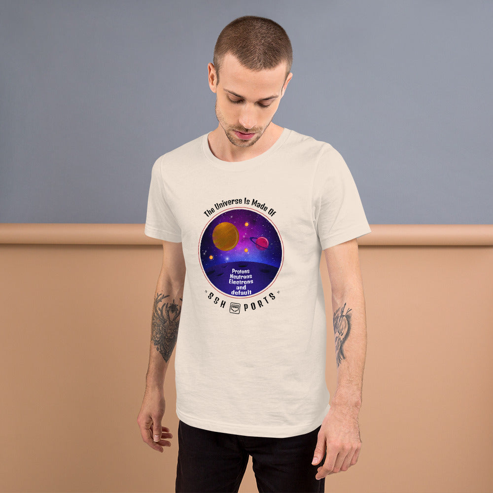 The Universe Is Made Of Default SSH Ports - Short-Sleeve Unisex T-Shirt by DarkByteGear
