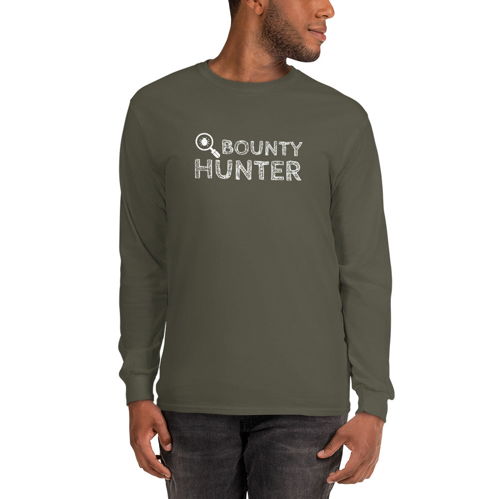 Bug bounty hunter - Long Sleeve T-Shirt (white text) by DarkByteGear