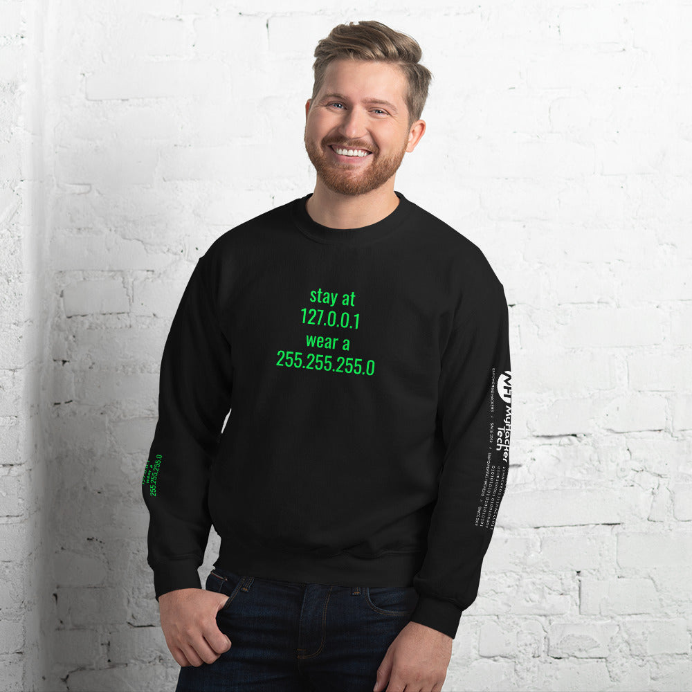 stay at at home, wear a mask - Unisex Sweatshirt (with all sides designs) by DarkByteGear