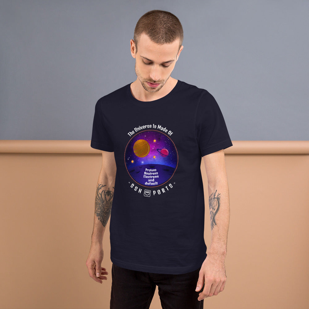 The Universe Is Made Of Default SSH Ports - Short-Sleeve Unisex T-Shirt by DarkByteGear