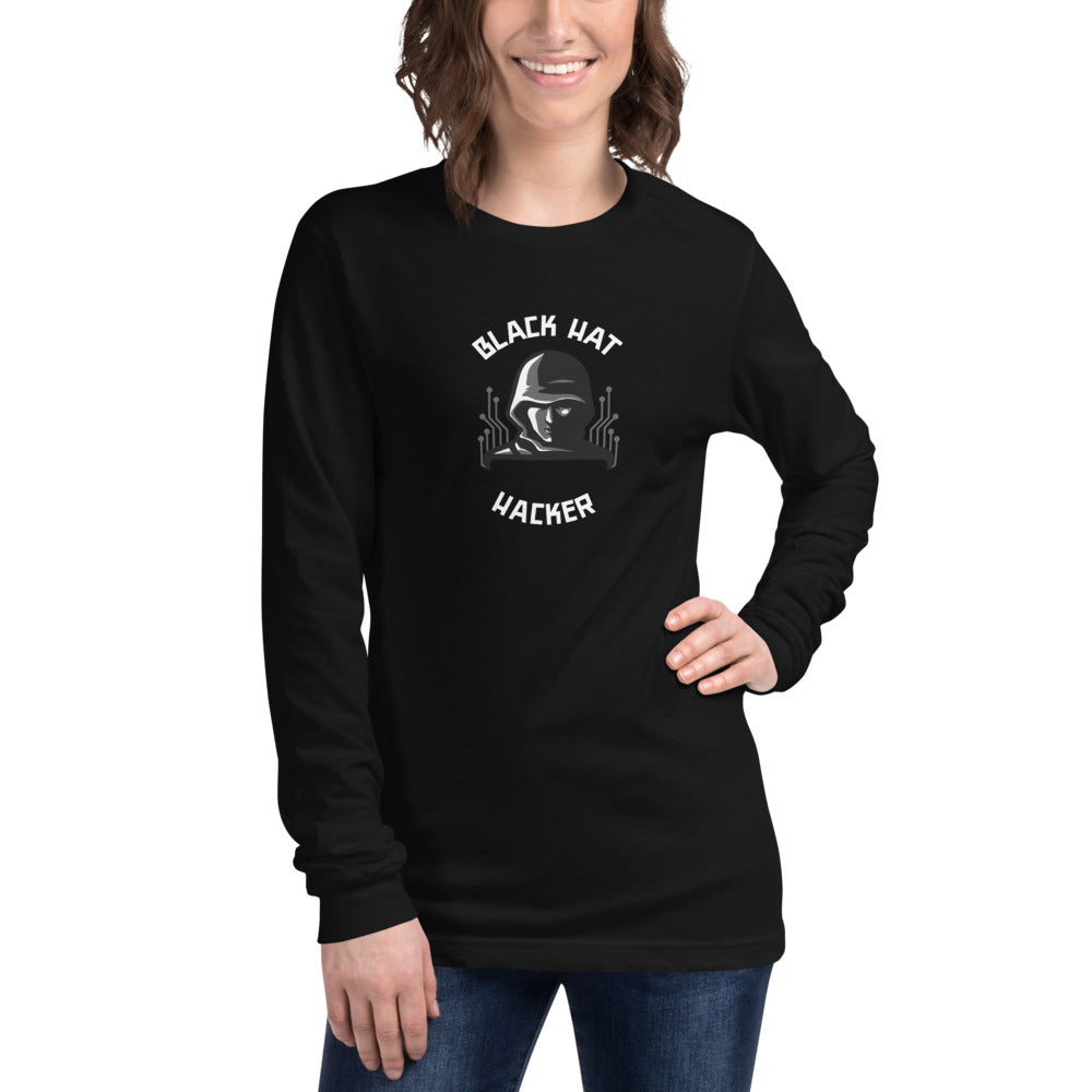 Black Hat Hacker - Unisex Long Sleeve Tee by DarkByteGear