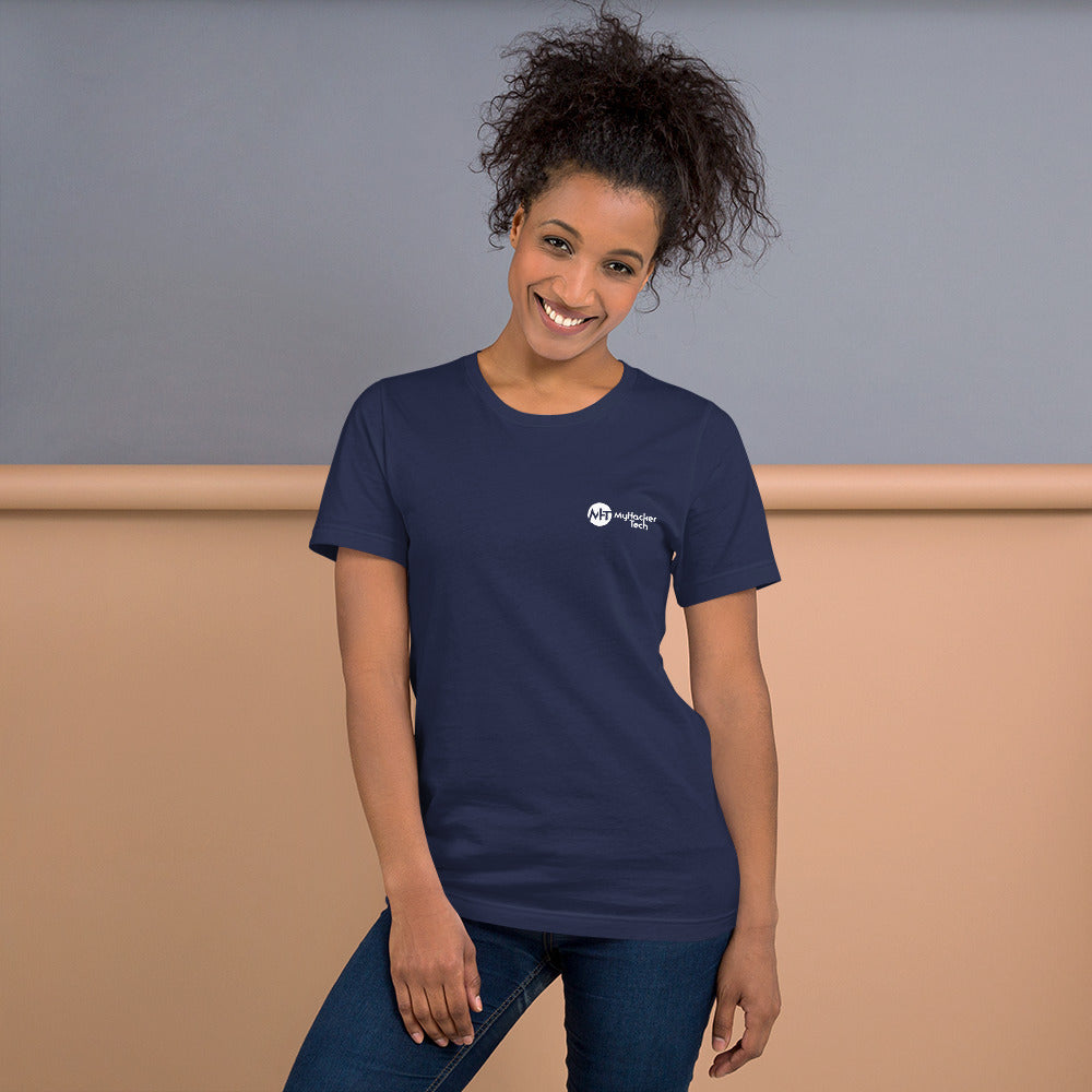 stay at at home, wear a mask - Short-Sleeve Unisex T-Shirt (with back design) by DarkByteGear