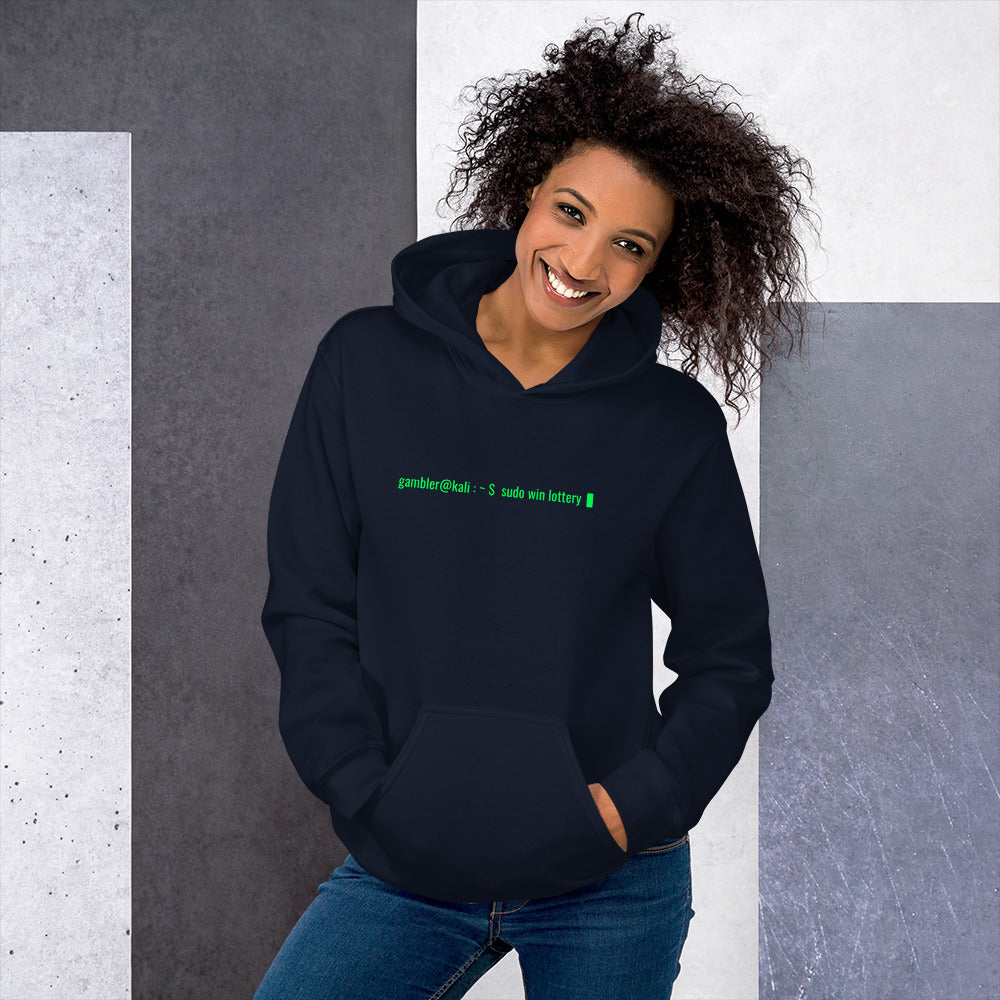 sudo win lottery - Unisex Hoodie by DarkByteGear