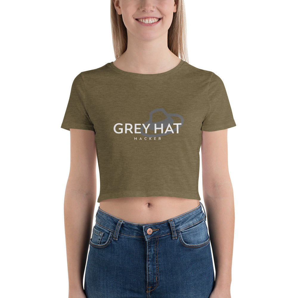 Grey Hat Hacker - Women’s Crop Tee by DarkByteGear