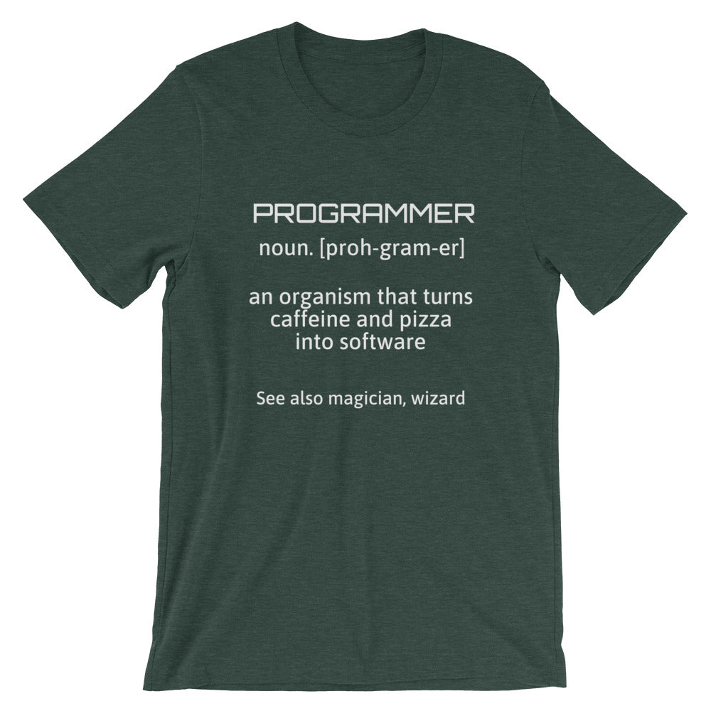 PROGRAMMER - Short-Sleeve Unisex T-Shirt (white text) by DarkByteGear