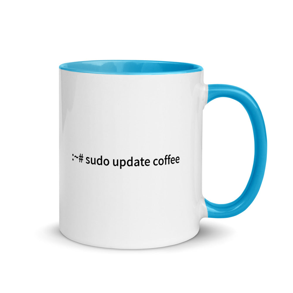 sudo update coffee - Mug with Color Inside by DarkByteGear