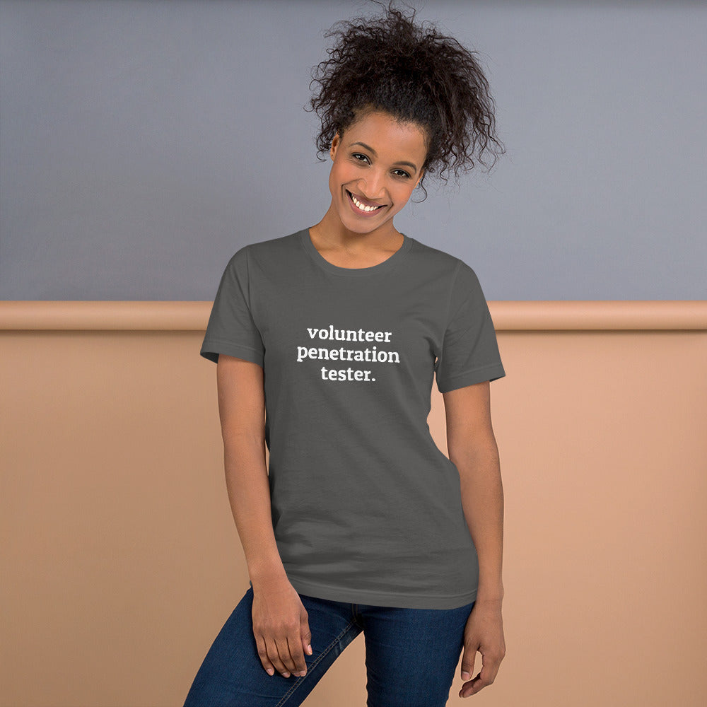 Volunteer Pentester - Short-Sleeve Unisex T-Shirt (White text) by DarkByteGear