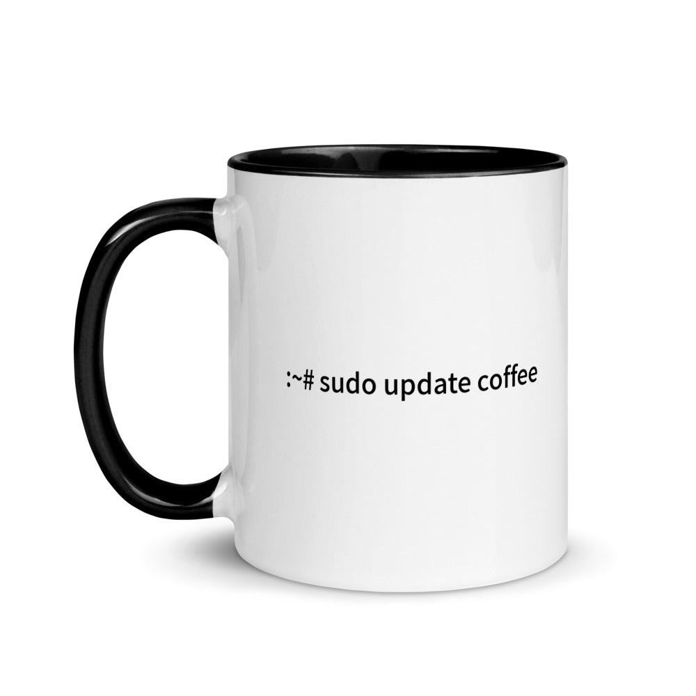 sudo update coffee - Mug with Color Inside by DarkByteGear
