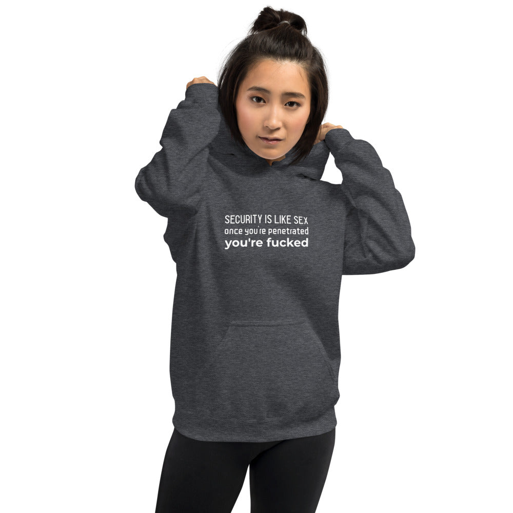Security is like sex, once you're penetrated, you're fucked - Unisex Hoodie by DarkByteGear
