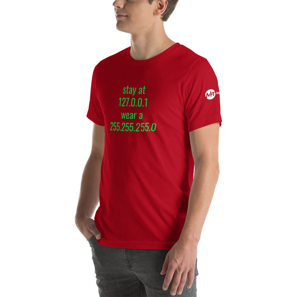 stay at at home, wear a mask - Short-Sleeve Unisex T-Shirt (with all sides designs) by DarkByteGear