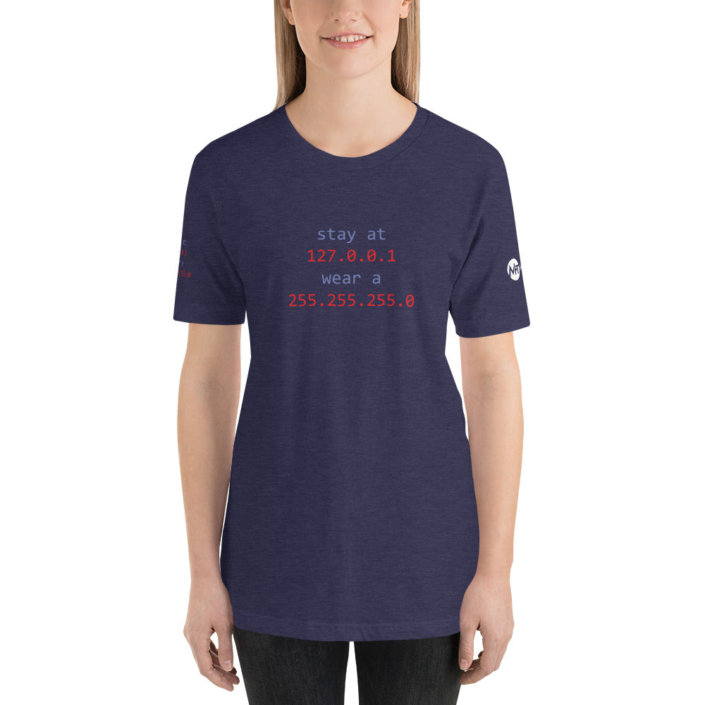 stay at at home, wear a mask - Short-Sleeve Unisex T-Shirt (v1 all sides design) by DarkByteGear
