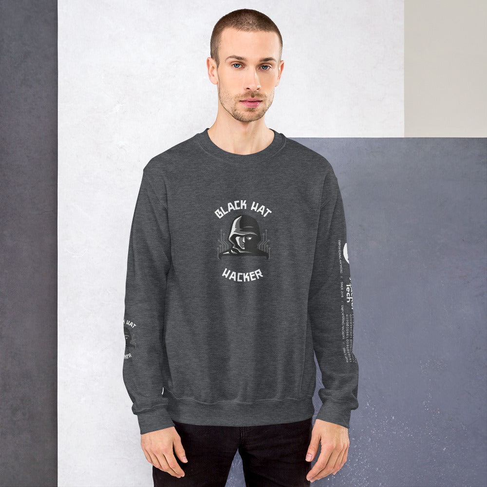 Black Hat Hacker - Unisex Sweatshirt (print on all sides) by DarkByteGear