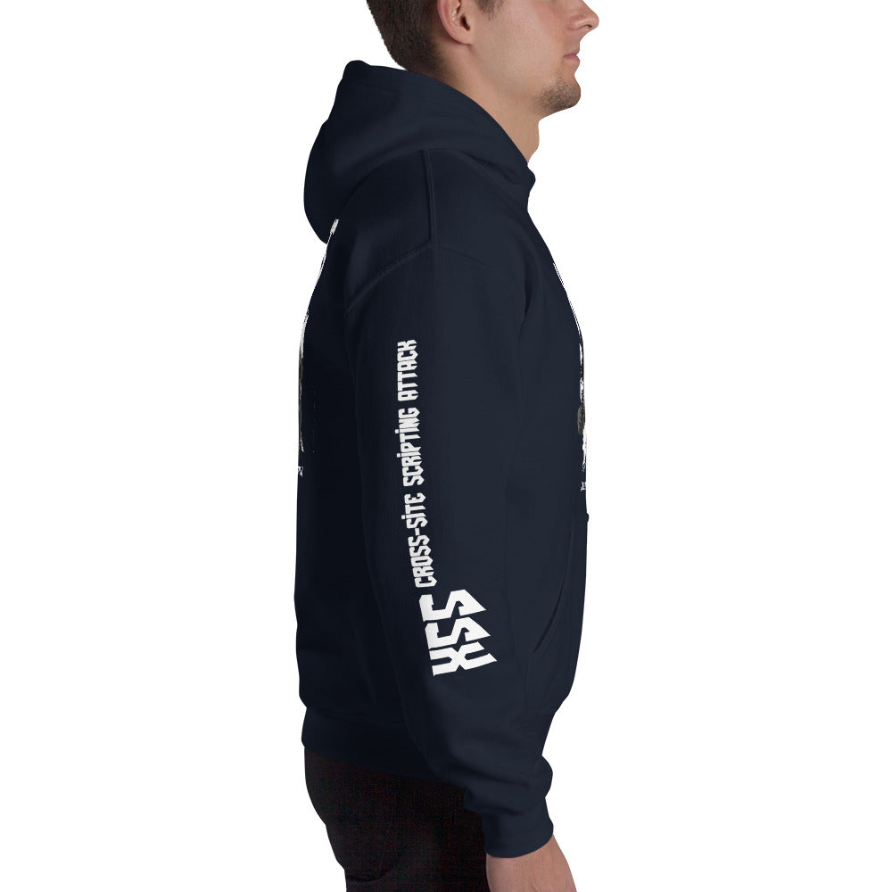 XSS cross-site scripting attack - Unisex Hoodie by DarkByteGear