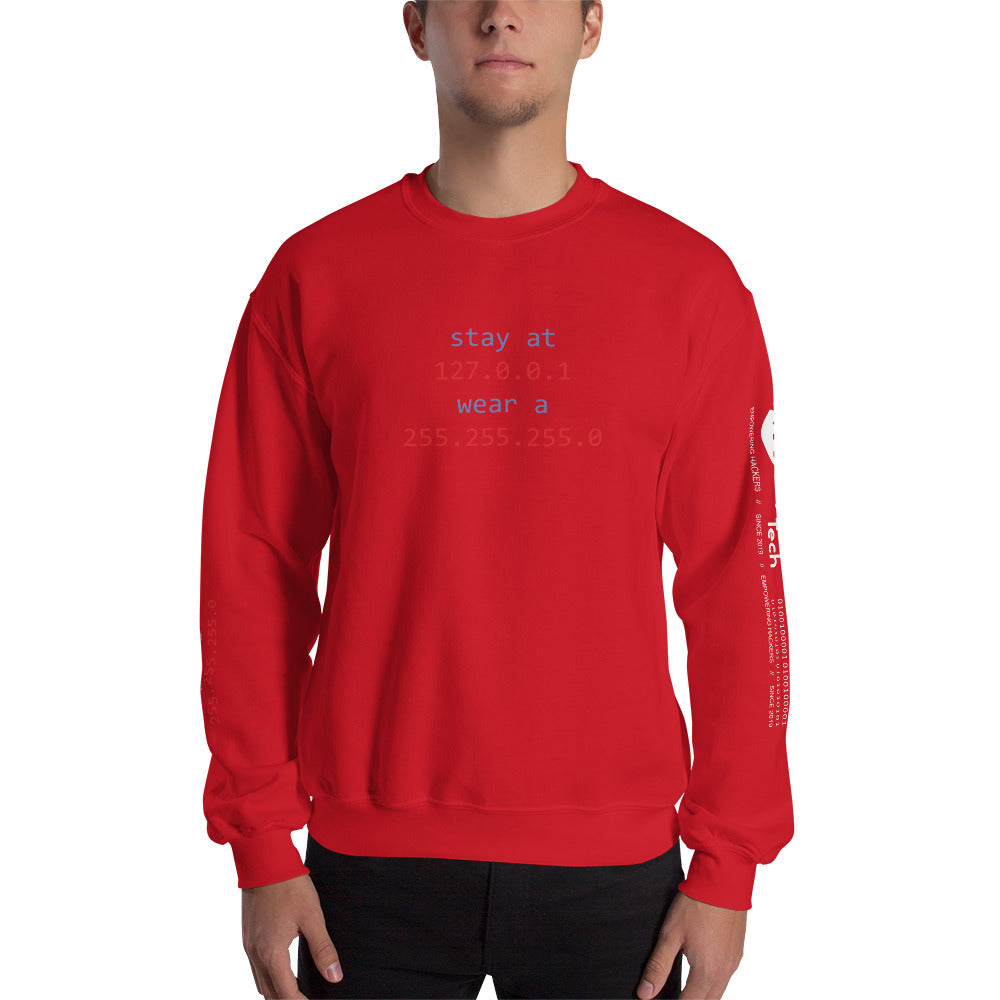stay at at home, wear a mask v1 - Unisex Sweatshirt (with all side designs) by DarkByteGear