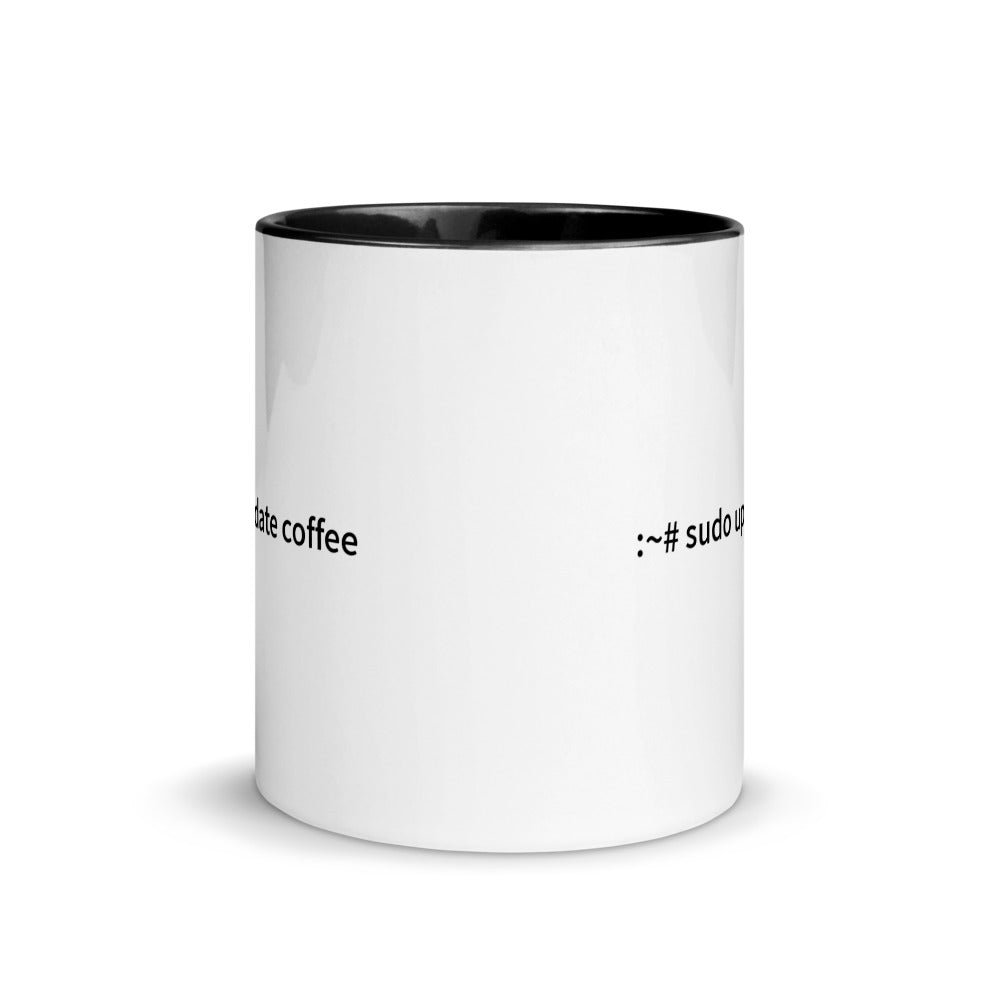 sudo update coffee - Mug with Color Inside by DarkByteGear