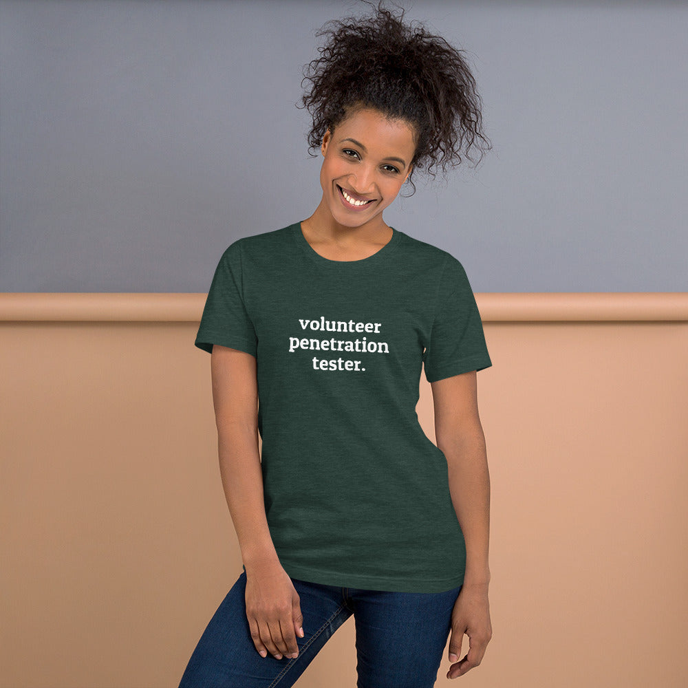 Volunteer Pentester - Short-Sleeve Unisex T-Shirt (White text) by DarkByteGear