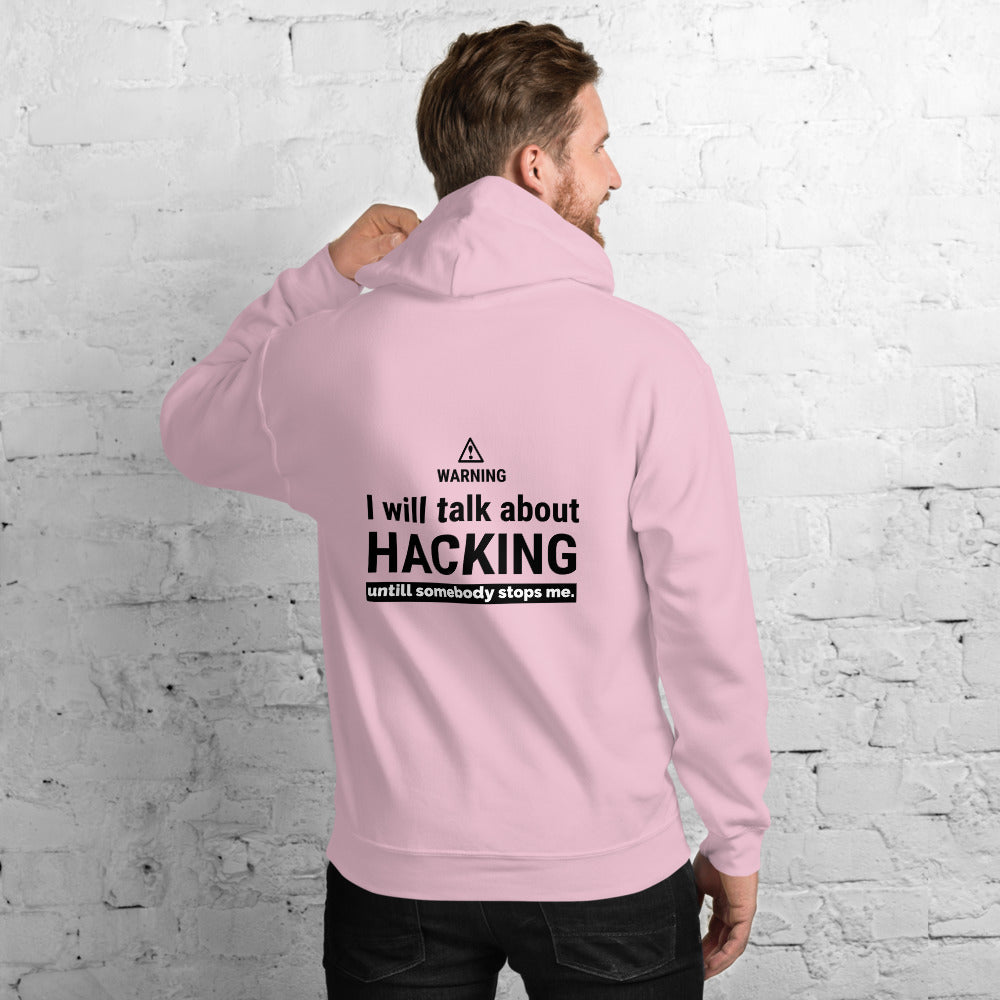 I will talk about HACKING - Unisex Hoodie (black text) by DarkByteGear