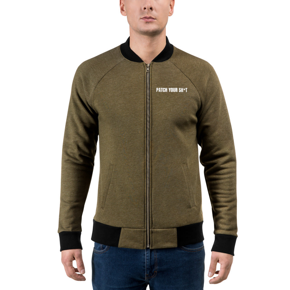 PATCH YOUR SH*T - Bomber Jacket (white text) by DarkByteGear