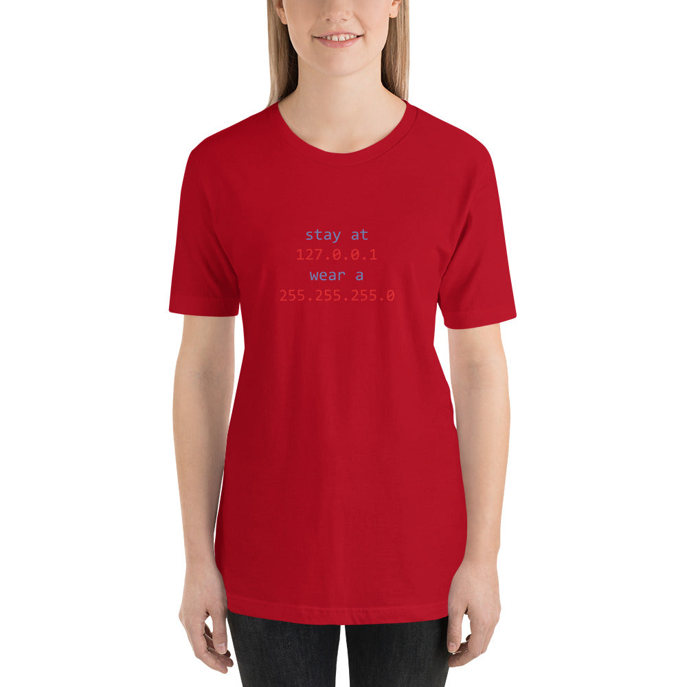 stay at at home, wear a mask - Short-Sleeve Unisex T-Shirt ( v1 ) by DarkByteGear