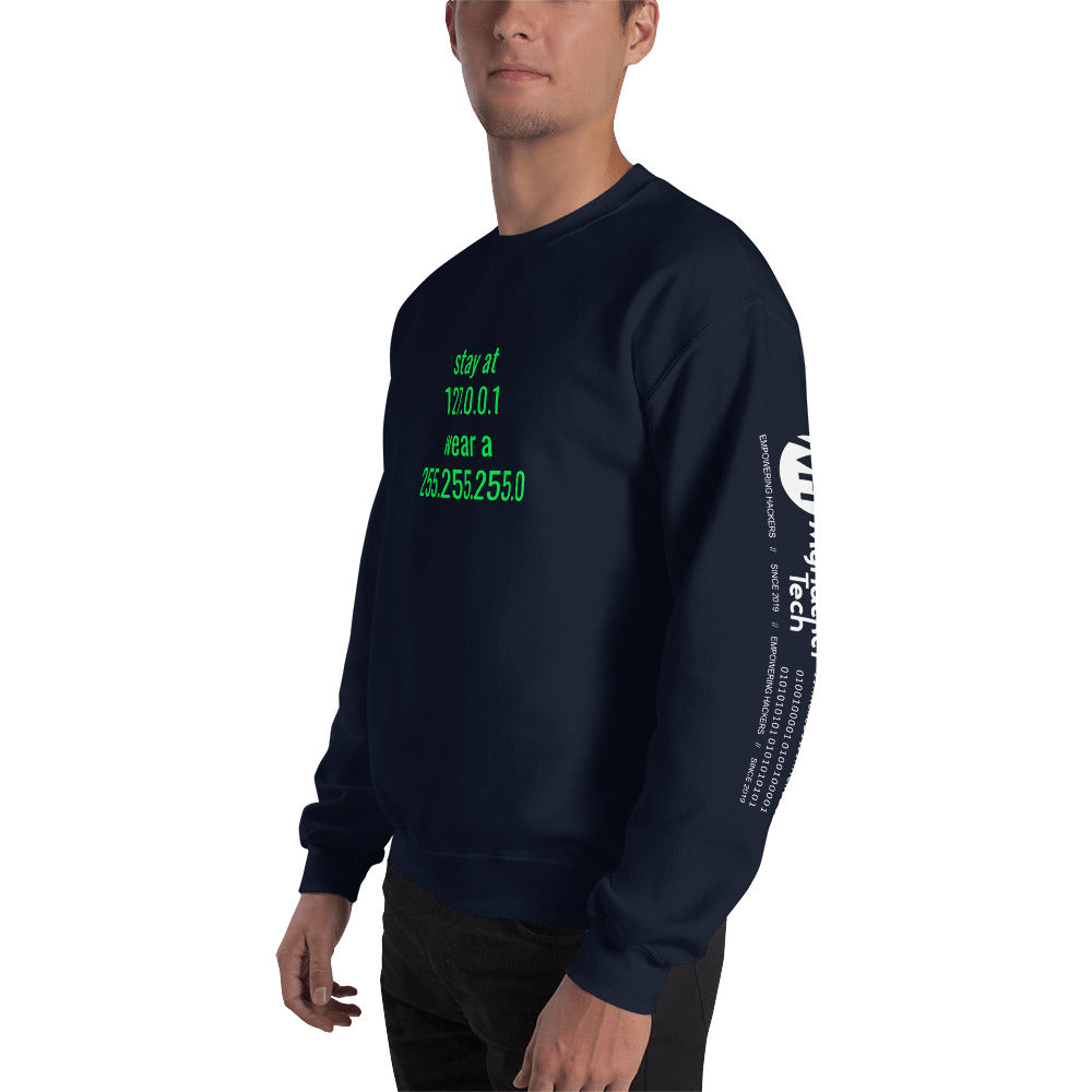 stay at at home, wear a mask - Unisex Sweatshirt (with all sides designs) by DarkByteGear