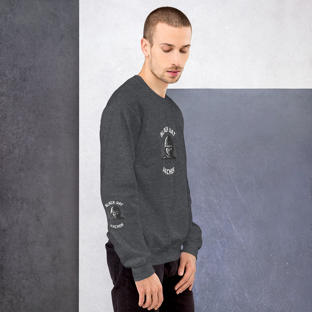 Black Hat Hacker - Unisex Sweatshirt (print on all sides) by DarkByteGear