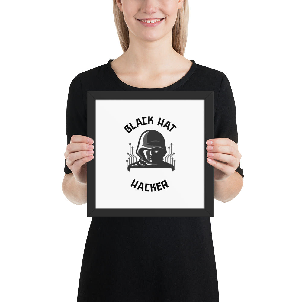 Black Hat Hacker - Framed poster by DarkByteGear