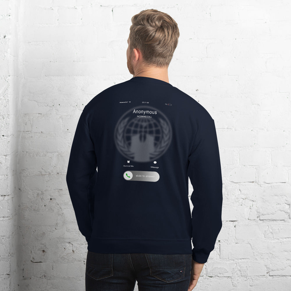 Anonymous incoming call - Unisex Sweatshirt by DarkByteGear