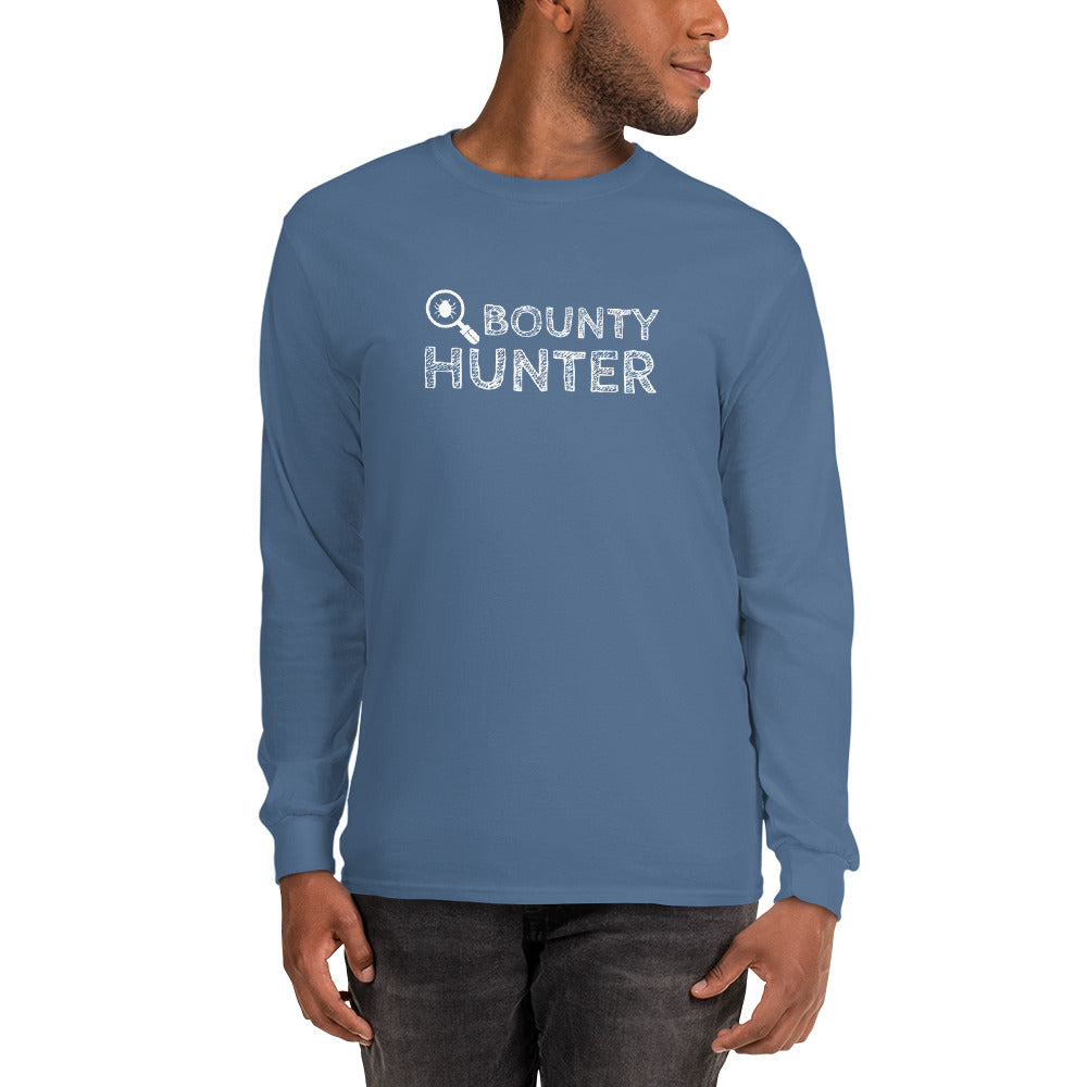 Bug bounty hunter - Long Sleeve T-Shirt (white text) by DarkByteGear