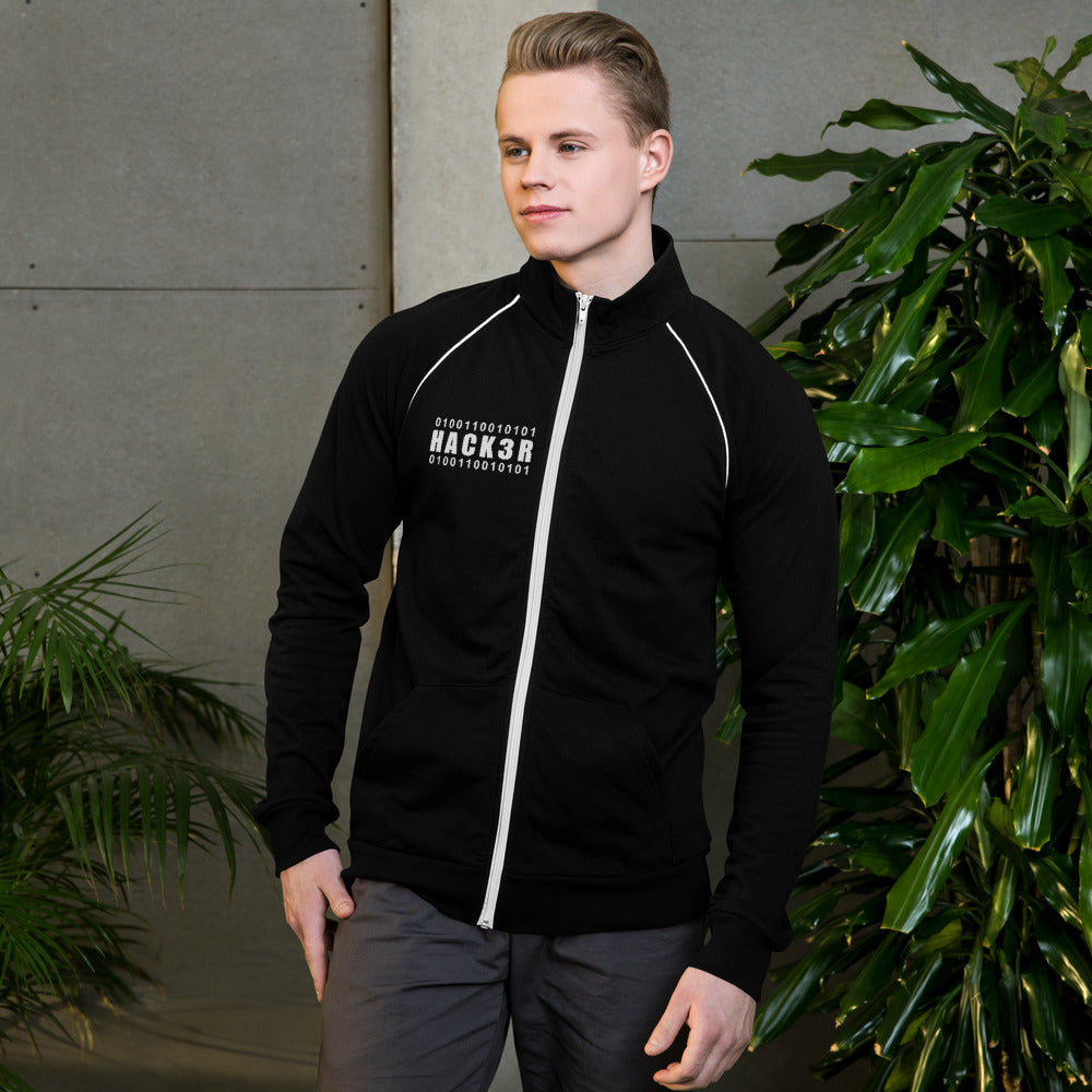 0100110010101 Hack3r - Piped Fleece Jacket by DarkByteGear