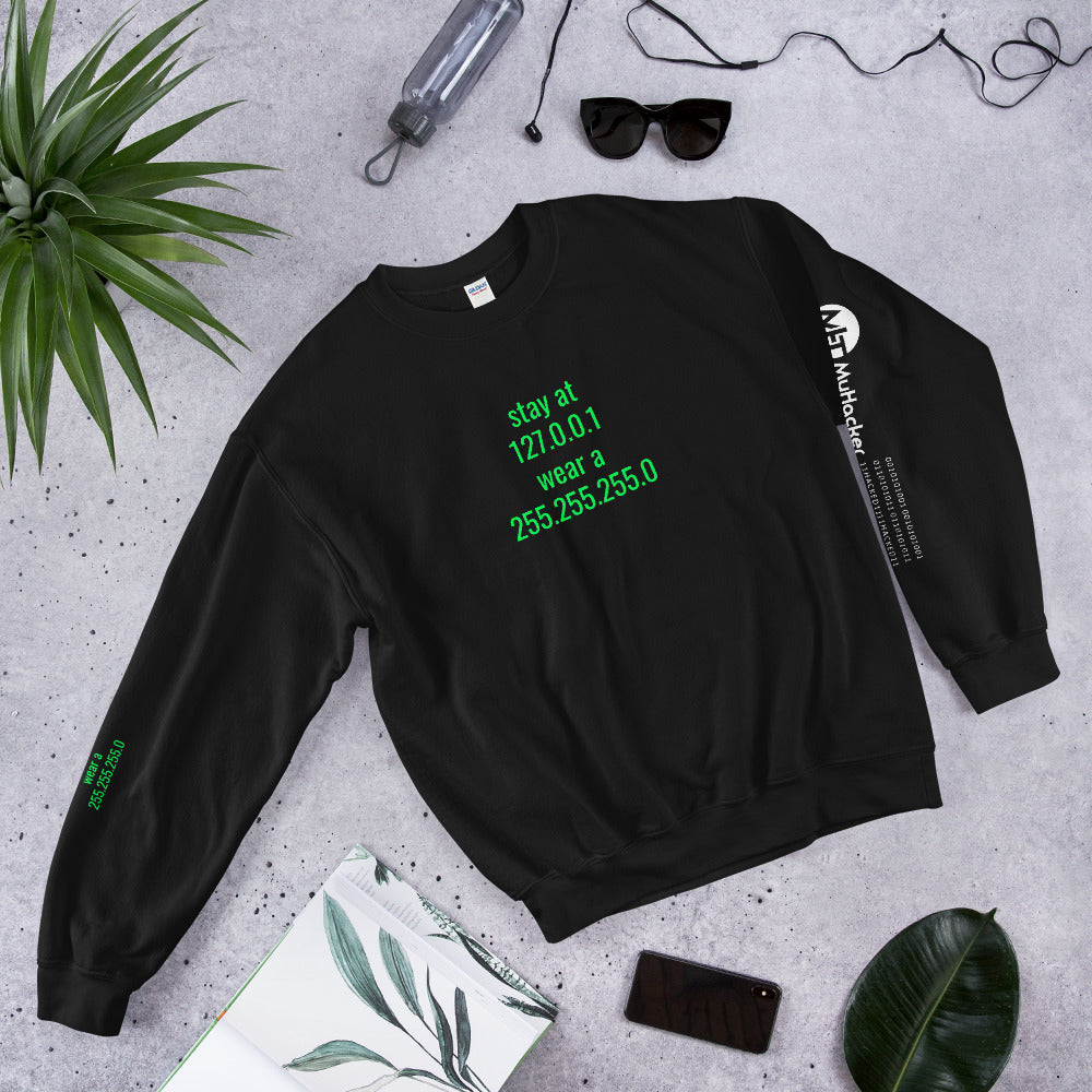 stay at at home, wear a mask - Unisex Sweatshirt (with all sides designs) by DarkByteGear