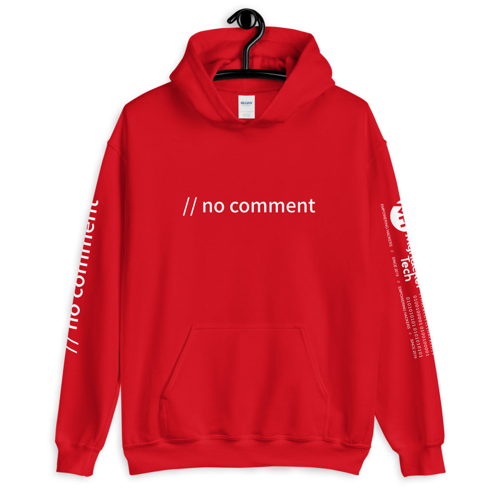 // no comment - Unisex Hoodie ( with sleeve and front designs ) by DarkByteGear