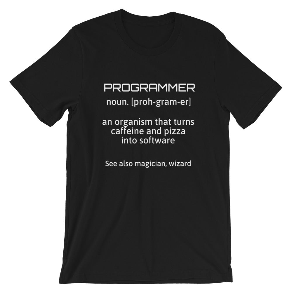 PROGRAMMER - Short-Sleeve Unisex T-Shirt (white text) by DarkByteGear