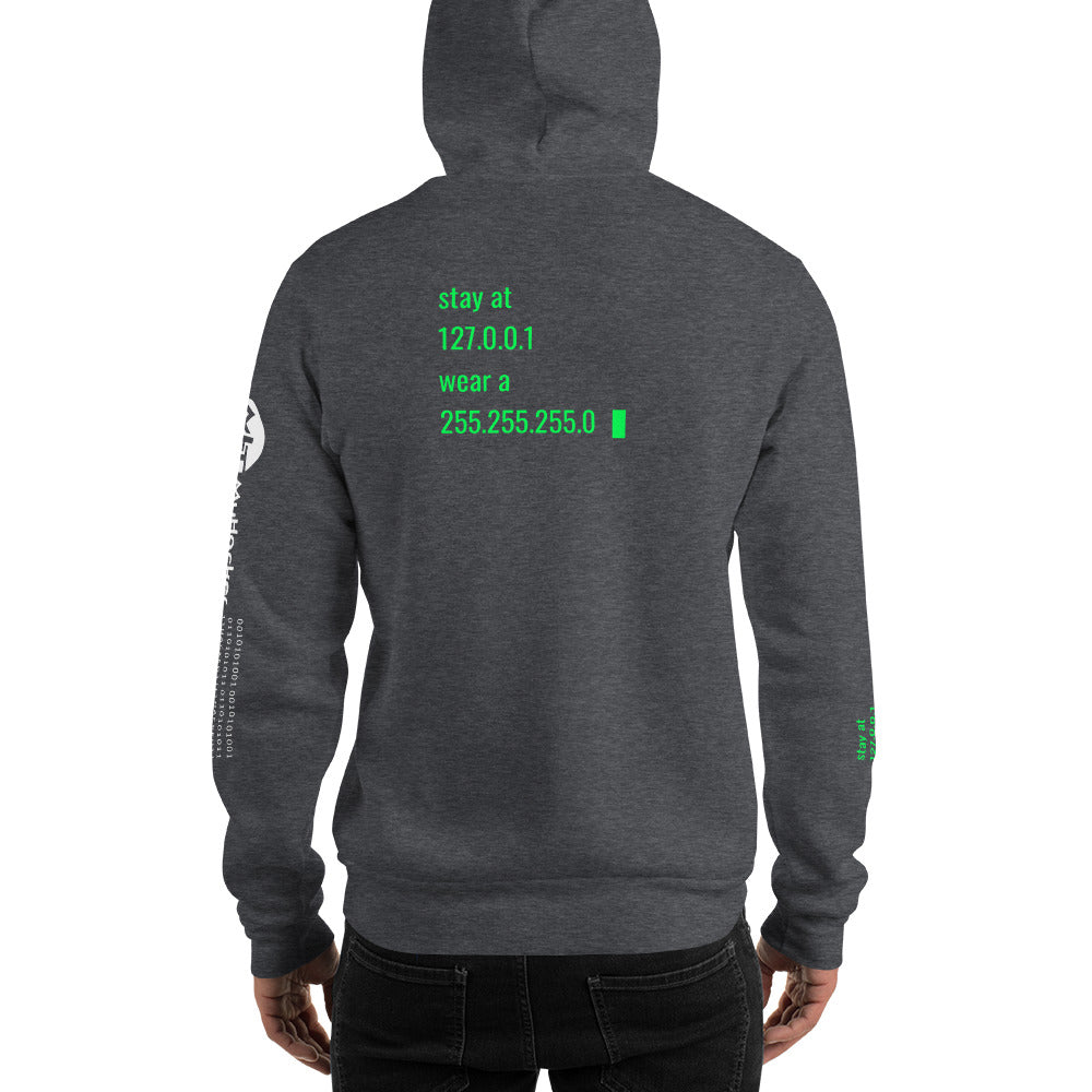 stay at at home, wear a mask v2 - Unisex Hoodie (with all sides design) by DarkByteGear