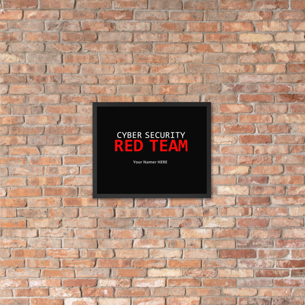 Custom Cyber Security Red team - Framed poster by DarkByteGear