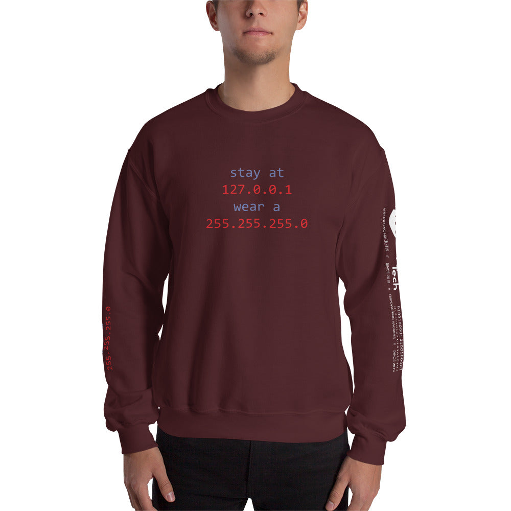 stay at at home, wear a mask v1 - Unisex Sweatshirt (with all side designs) by DarkByteGear
