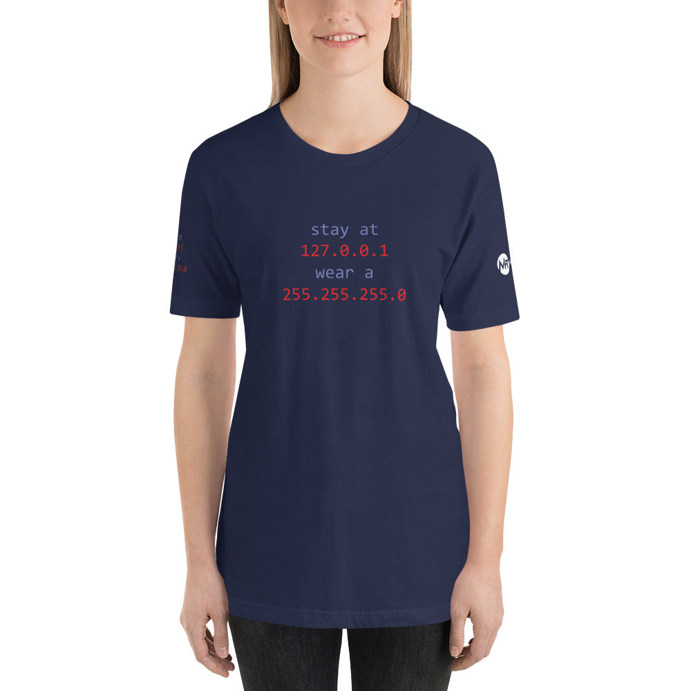 stay at at home, wear a mask - Short-Sleeve Unisex T-Shirt (v1 all sides design) by DarkByteGear
